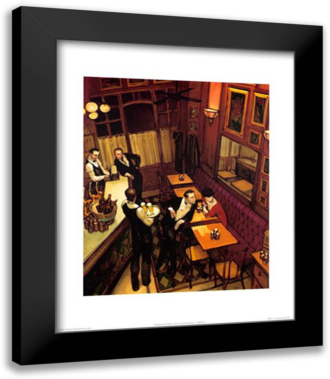 Bistro 15x18 Black Modern Wood Framed Art Print Poster by Machado, Juarez