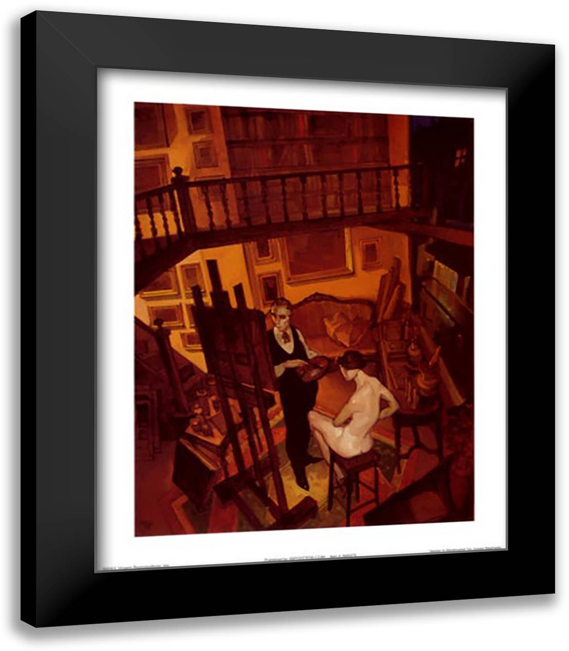 Atelier in Montmartre 15x18 Black Modern Wood Framed Art Print Poster by Machado, Juarez