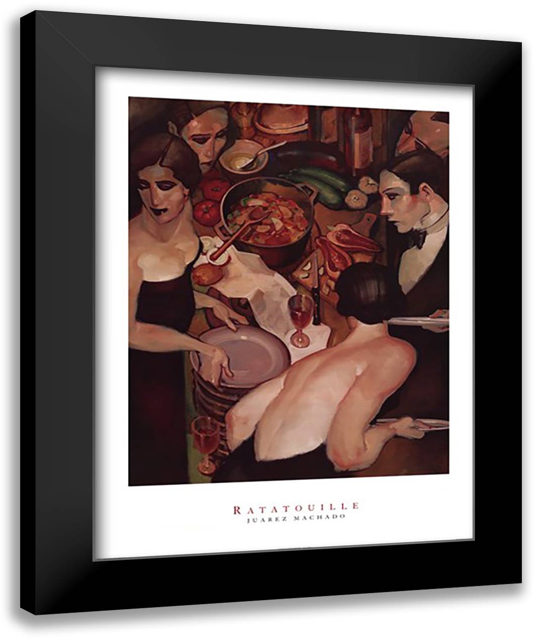 Ratatouille 28x36 Black Modern Wood Framed Art Print Poster by Machado, Juarez
