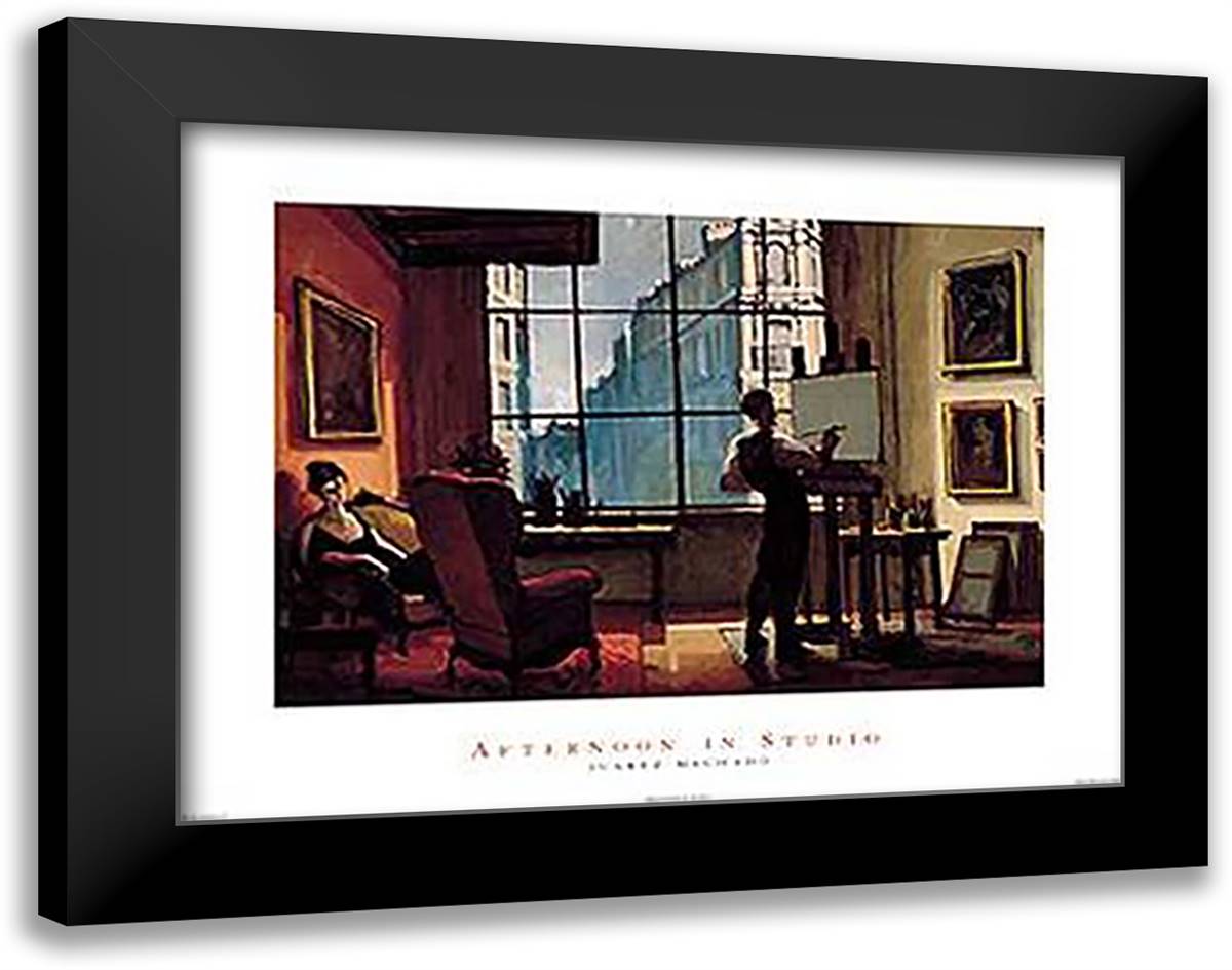 Afternoon in Studio 11x9 Black Modern Wood Framed Art Print Poster by Machado, Juarez