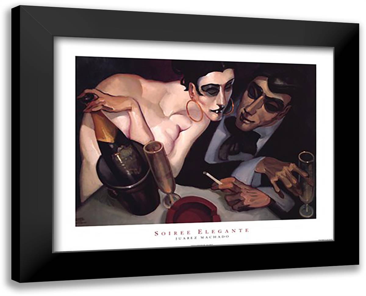 Soiree Elegante 18x15 Black Modern Wood Framed Art Print Poster by Machado, Juarez