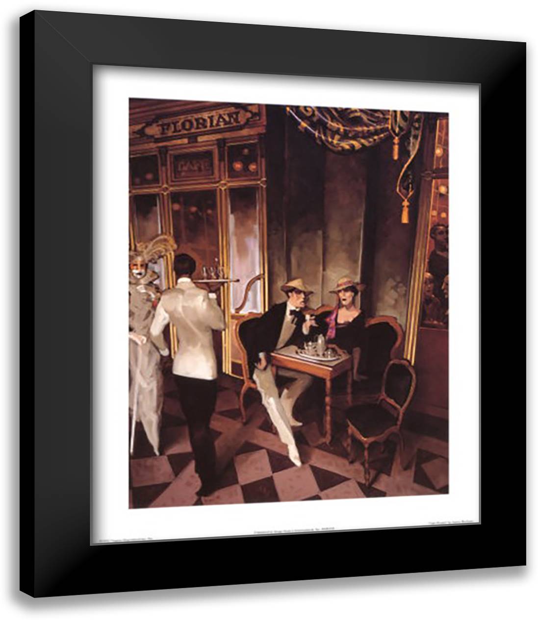 Cafe Florian 15x18 Black Modern Wood Framed Art Print Poster by Machado, Juarez