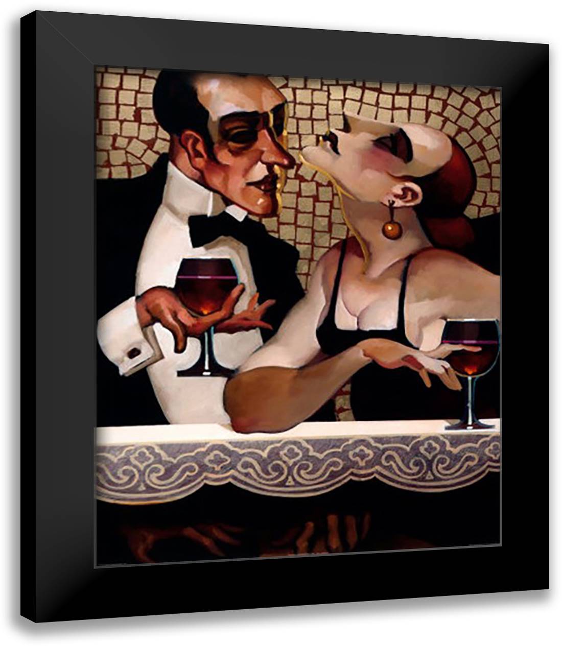 Ladies and Gentlemen II-M 28x36 Black Modern Wood Framed Art Print Poster by Machado, Juarez