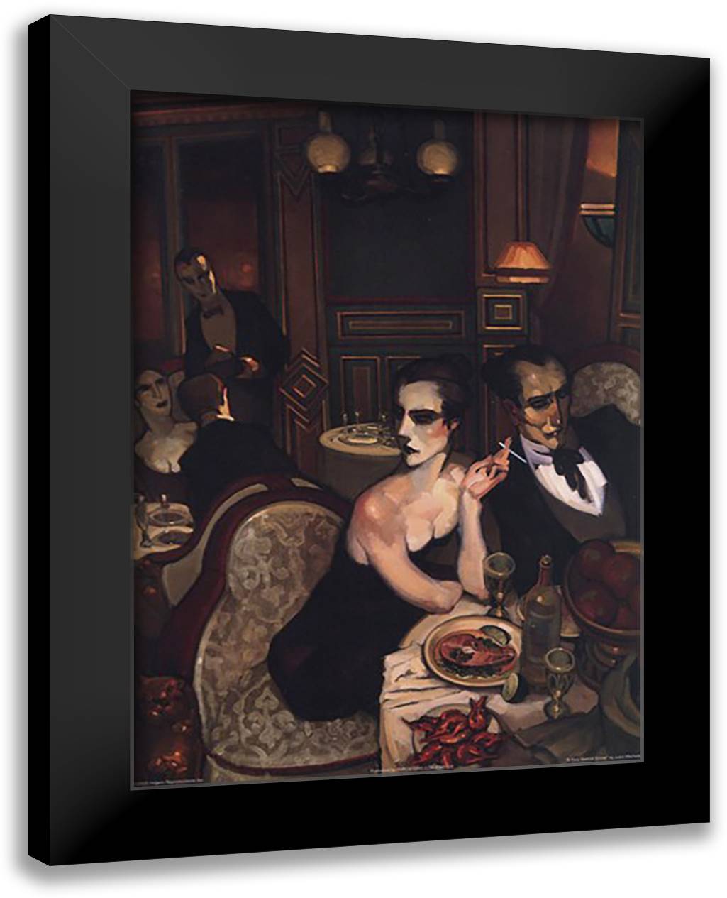 A Very Special Dinner 9x11 Black Modern Wood Framed Art Print Poster by Machado, Juarez