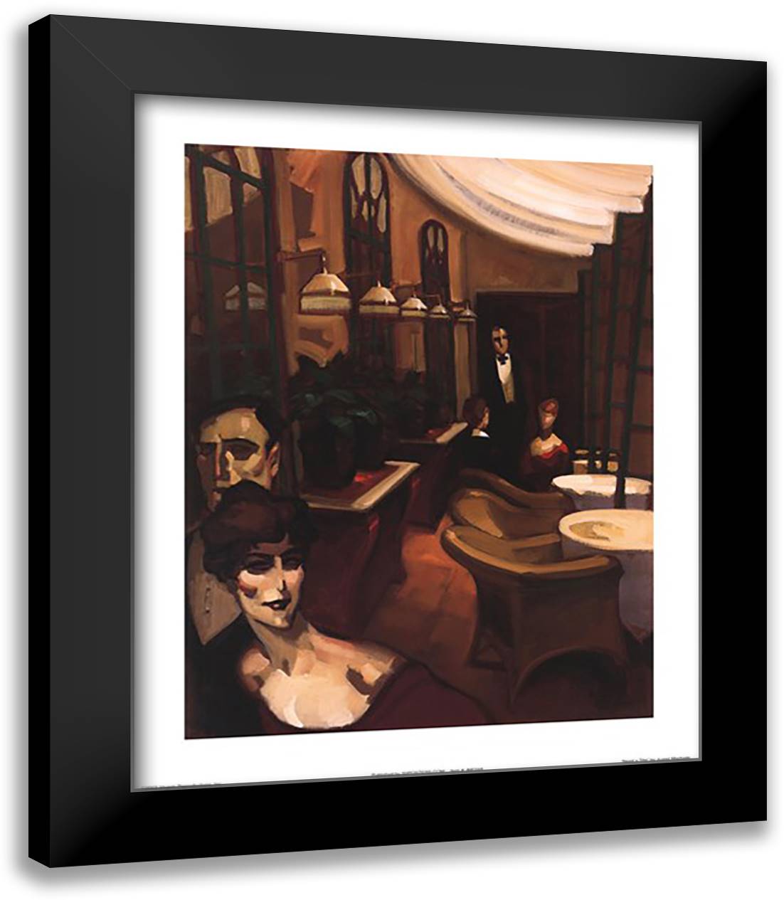 Terrace Rendevous 15x18 Black Modern Wood Framed Art Print Poster by Machado, Juarez