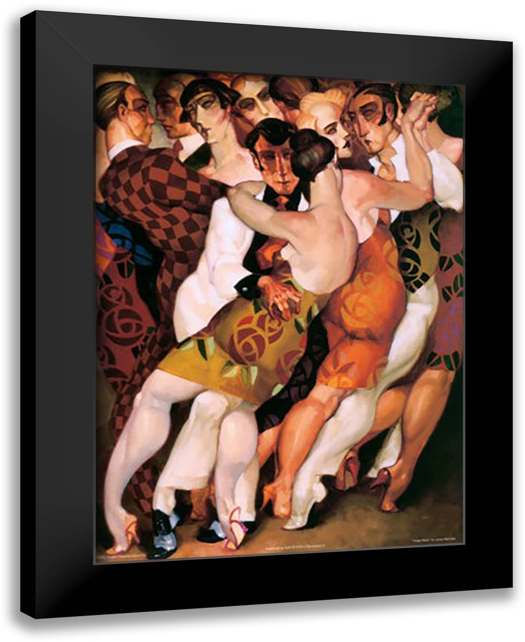 Tango Room 9x11 Black Modern Wood Framed Art Print Poster by Machado, Juarez