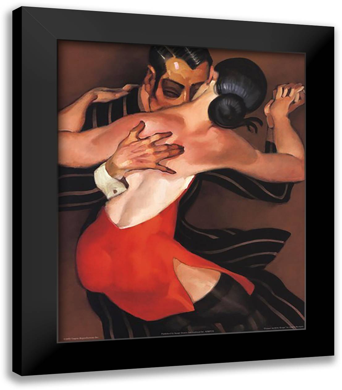 Femme au Robe Rouge 15x18 Black Modern Wood Framed Art Print Poster by Machado, Juarez