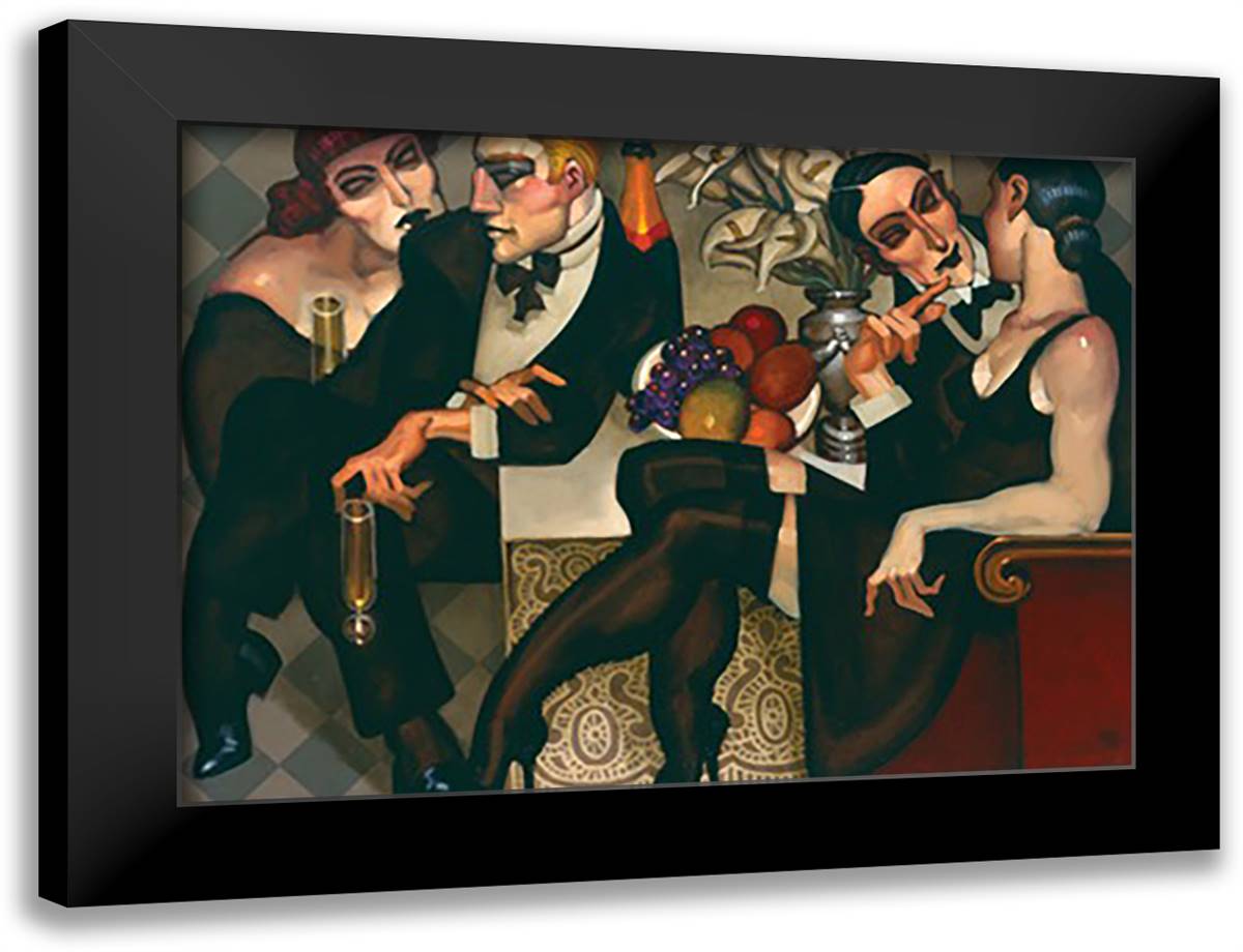 Special Evening 18x15 Black Modern Wood Framed Art Print Poster by Machado, Juarez