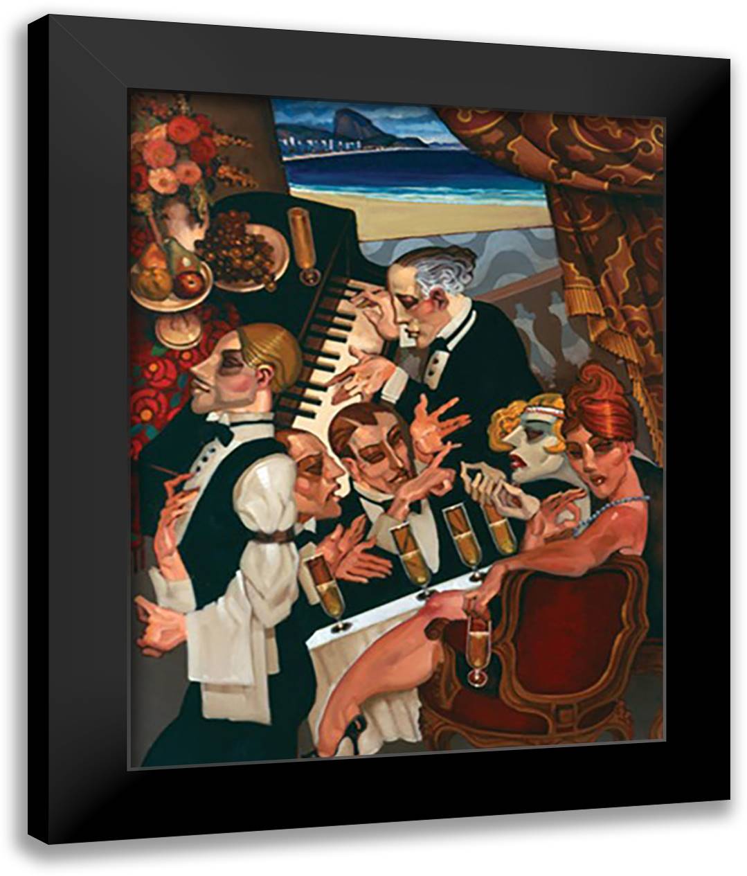 Copacabana Palace Hotel 9x11 Black Modern Wood Framed Art Print Poster by Machado, Juarez
