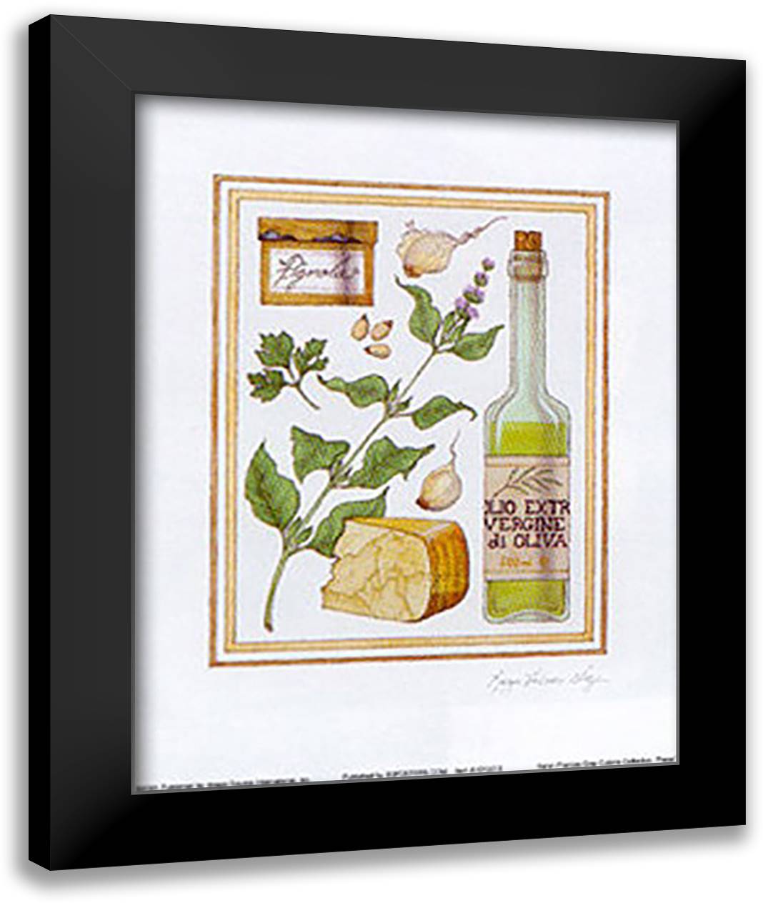 Pesto 9x11 Black Modern Wood Framed Art Print Poster by Gray, Karyn Frances