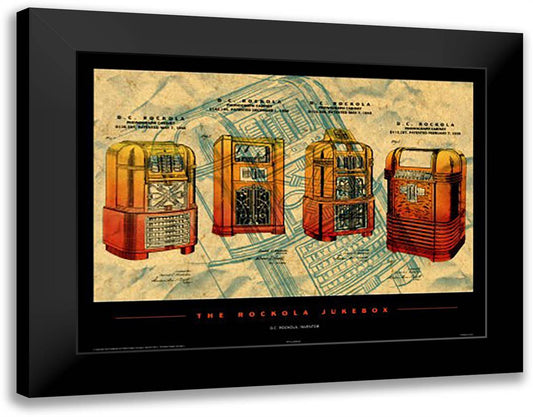 Rockola Jukebox 16x13 Black Modern Wood Framed Art Print Poster