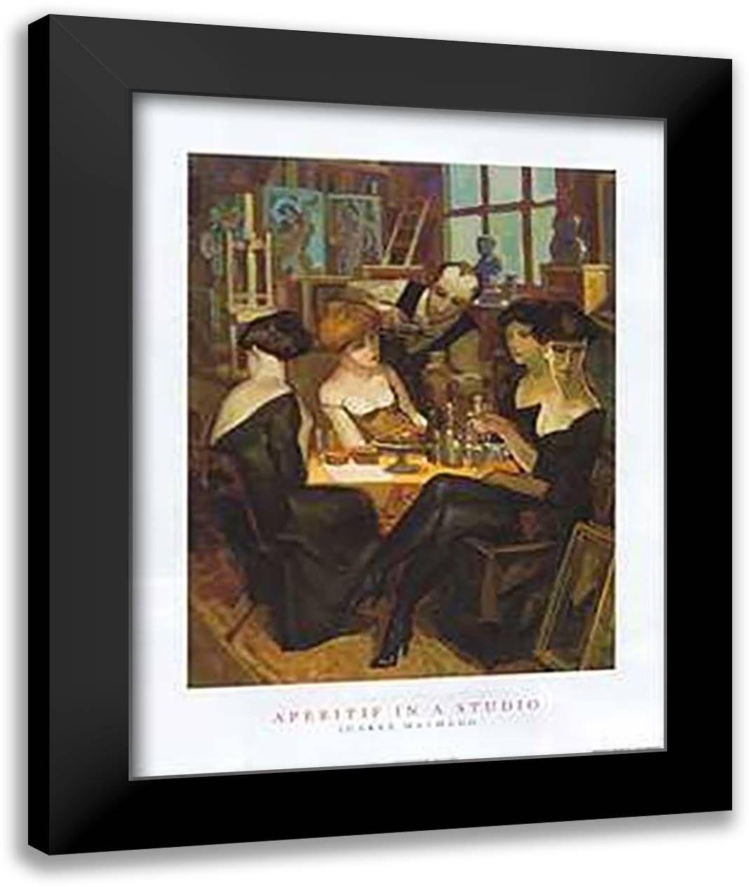 Aperitif in a Studio 28x36 Black Modern Wood Framed Art Print Poster by Machado, Juarez