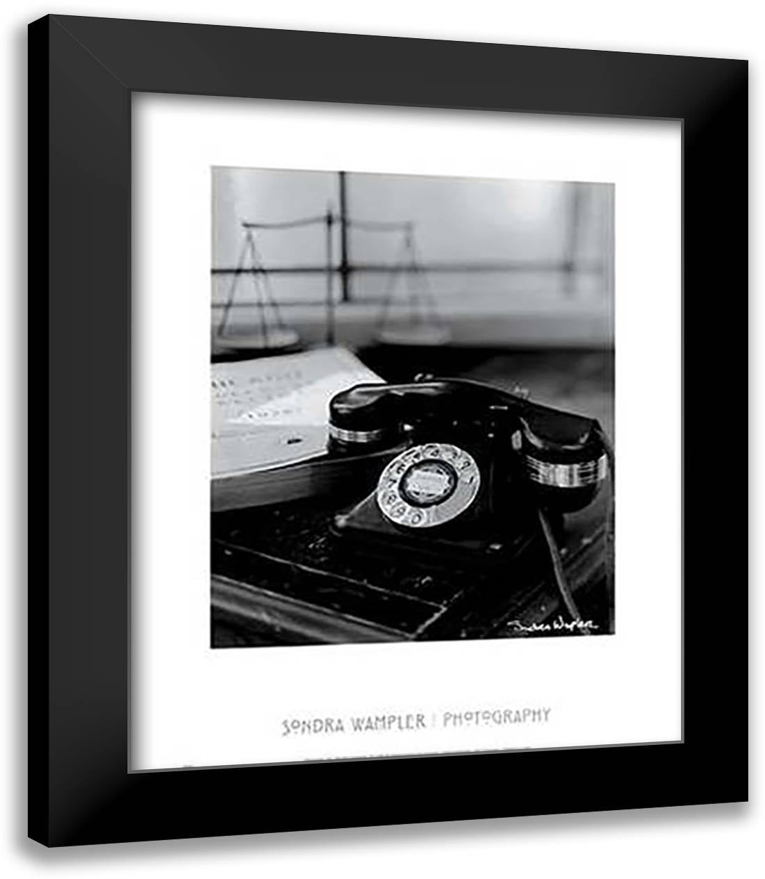 Telephone 15x18 Black Modern Wood Framed Art Print Poster by Wampler, Sondra