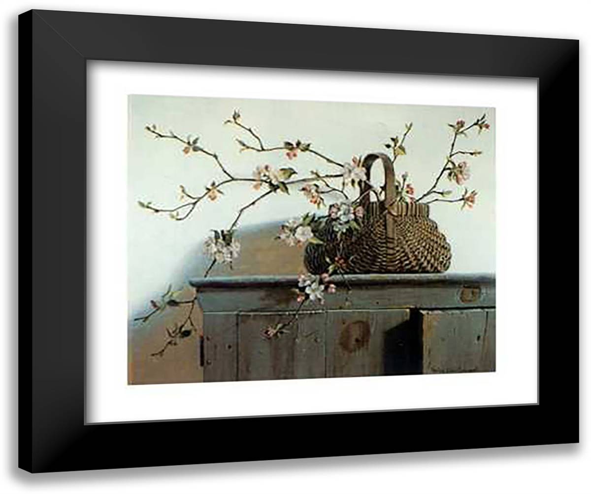 Apple Blossom 40x28 Black Modern Wood Framed Art Print Poster by Campanelli, Pauline Eble