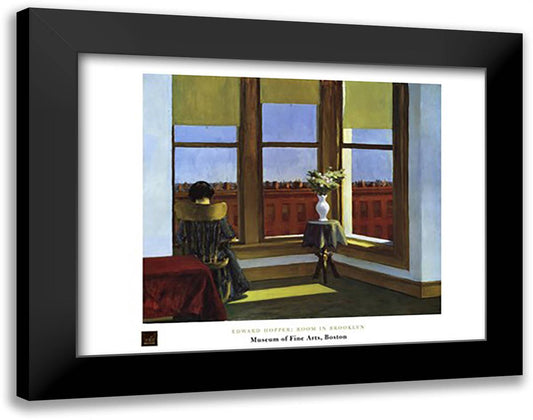 Room in Brooklyn 36x28 Black Modern Wood Framed Art Print Poster by Hopper, Edward