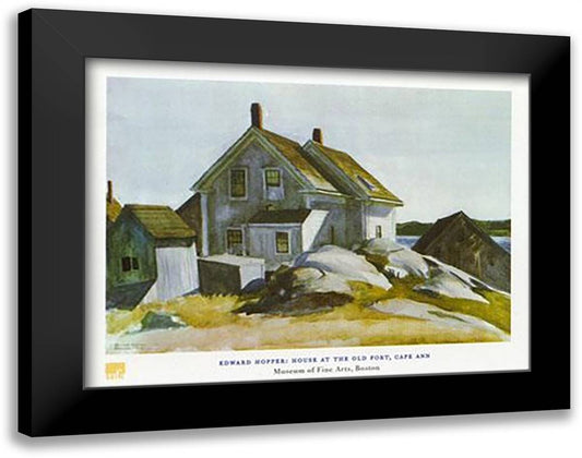 House at Old Fort 36x28 Black Modern Wood Framed Art Print Poster by Hopper, Edward