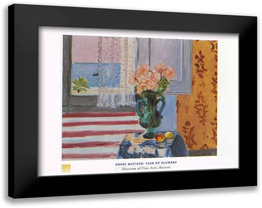 Vase of Flowers 36x28 Black Modern Wood Framed Art Print Poster by Matisse, Henri