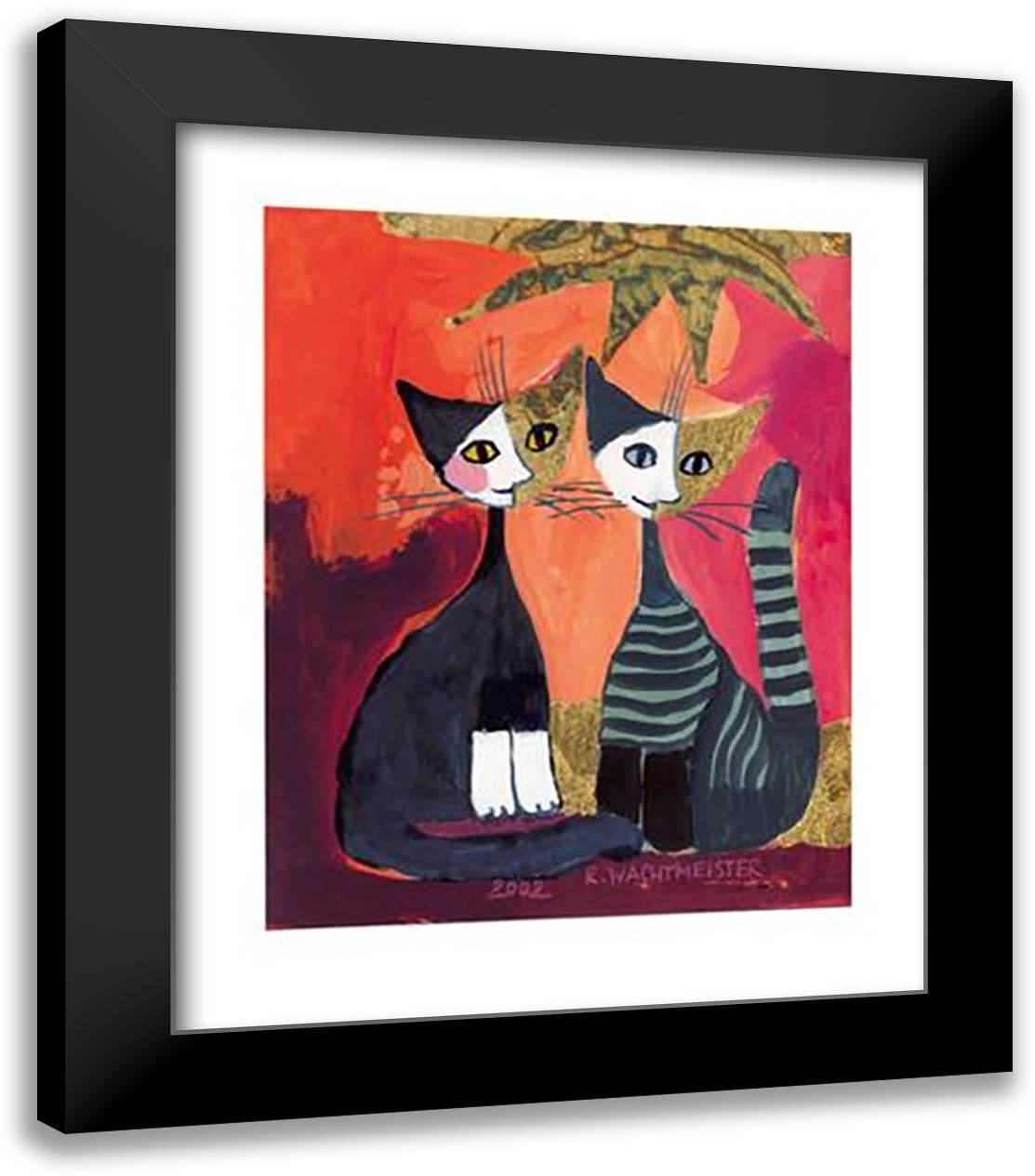 Together 20x24 Black Modern Wood Framed Art Print Poster by Wachtmeister, Rosina