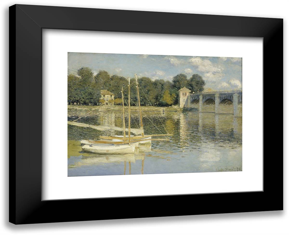 Le Pont D'argenteuil 16x14 Black Modern Wood Framed Art Print Poster by Monet, Claude