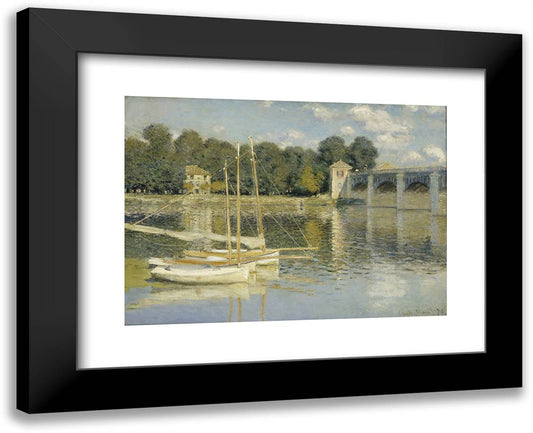 Le Pont D'argenteuil 16x14 Black Modern Wood Framed Art Print Poster by Monet, Claude