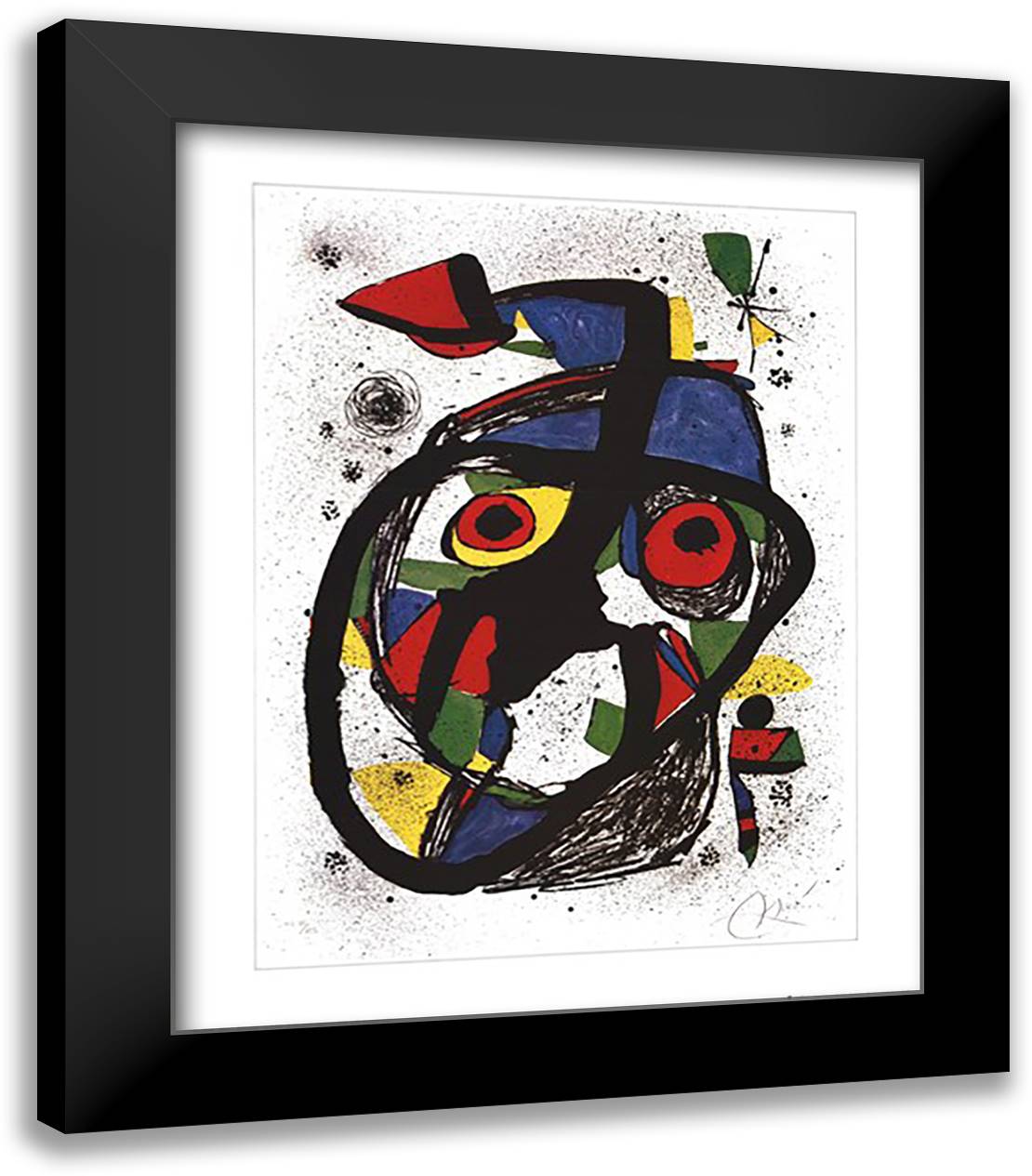 Carota 20x24 Black Modern Wood Framed Art Print Poster by Miro, Joan