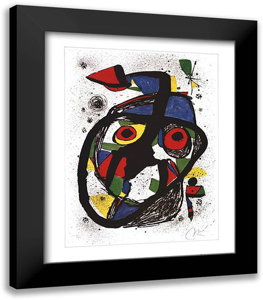 Carota 20x24 Black Modern Wood Framed Art Print Poster by Miro, Joan