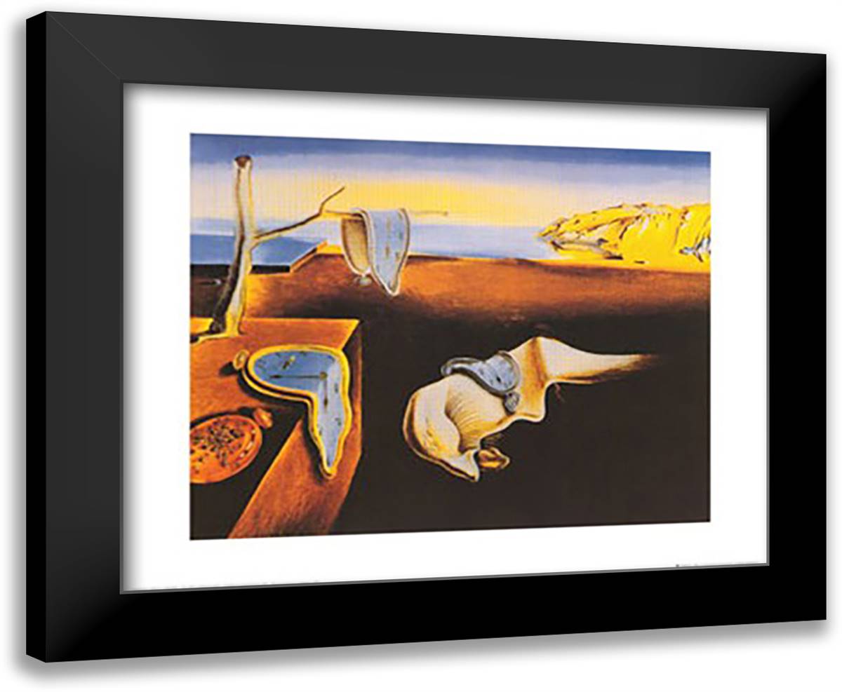 The Persistence of Memory, c.1931 24x20 Black Modern Wood Framed Art Print Poster by Dali, Salvador