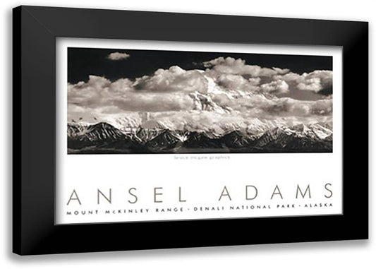 Mt. McKinley Range (embossed) 40x28 Black Modern Wood Framed Art Print Poster by Adams, Ansel