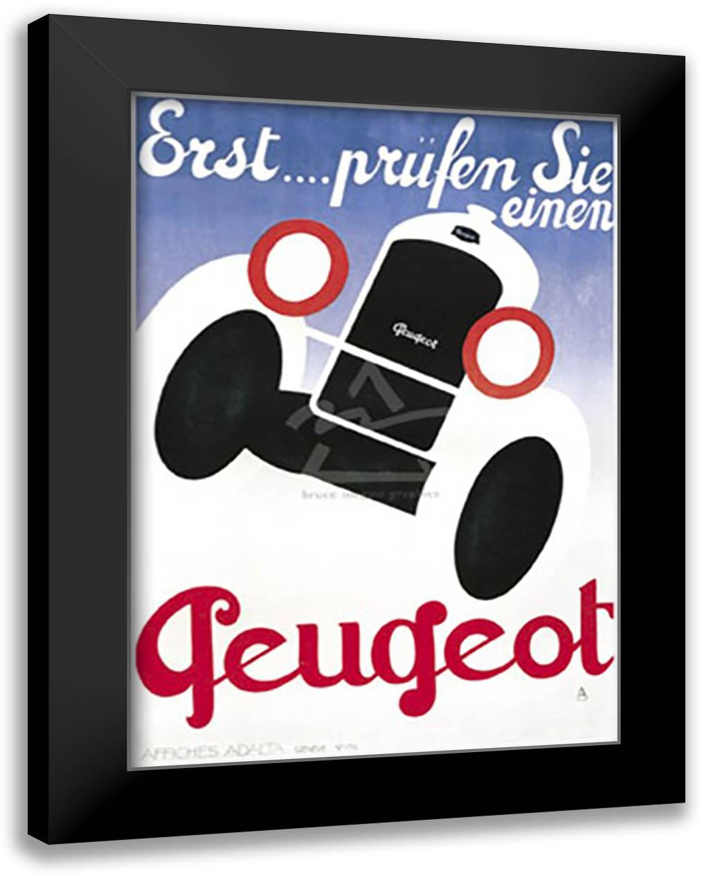 Peugeot 28x40 Black Modern Wood Framed Art Print Poster by Arthur
