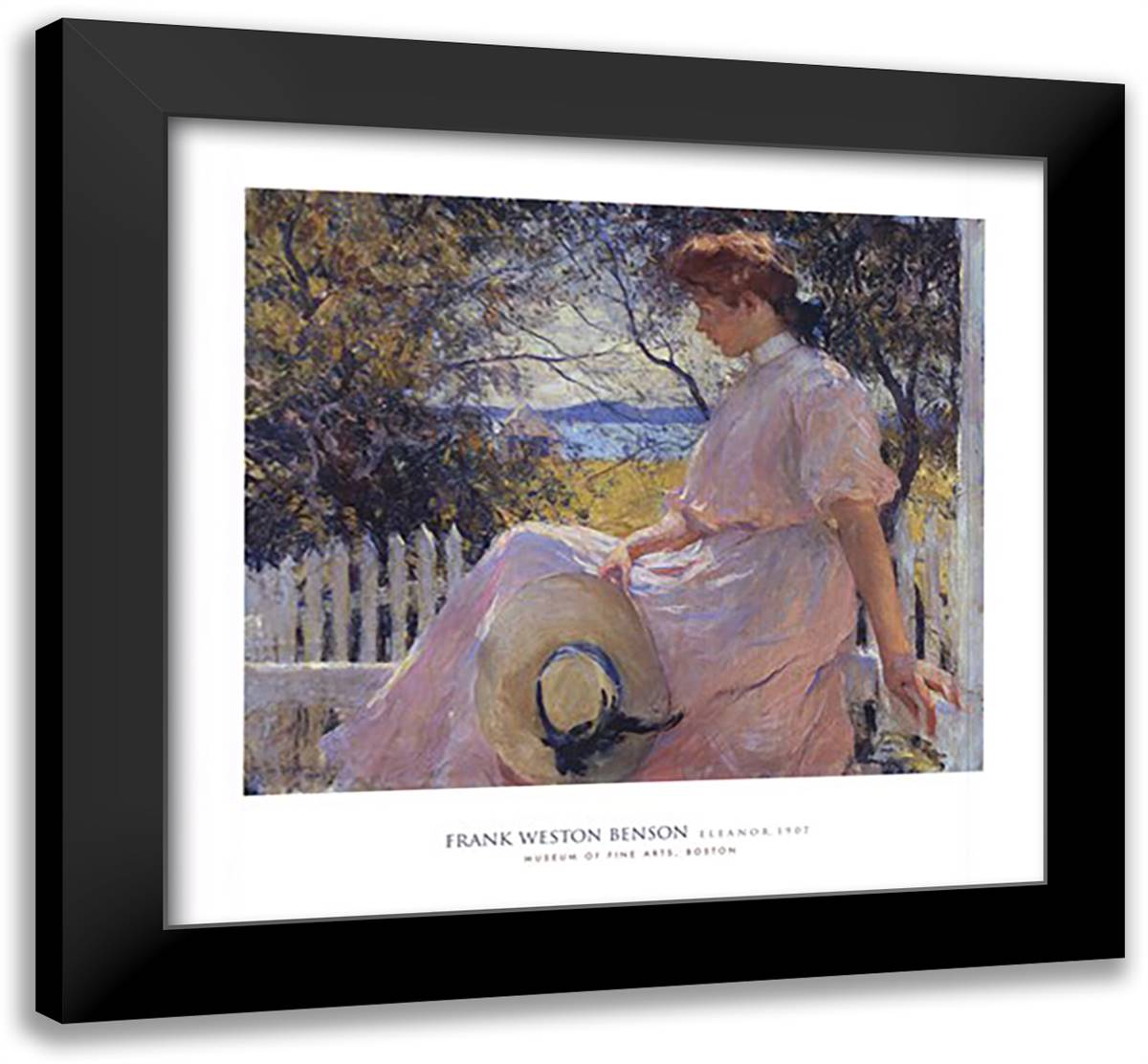 Eleanor, c.1907 30x28 Black Modern Wood Framed Art Print Poster by Benson, Frank Weston