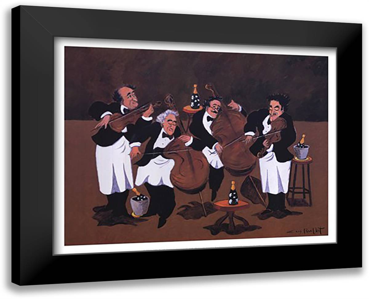 Quartet 18x15 Black Modern Wood Framed Art Print Poster by Buffet, Guy