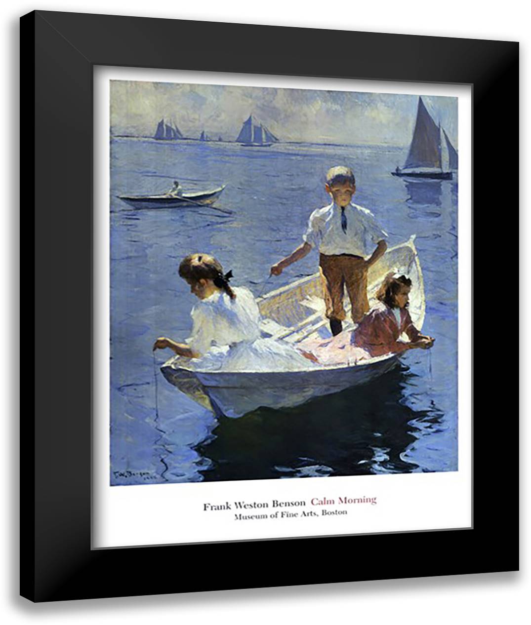 Calm Morning, c.1904 22x28 Black Modern Wood Framed Art Print Poster by Benson, Frank Weston