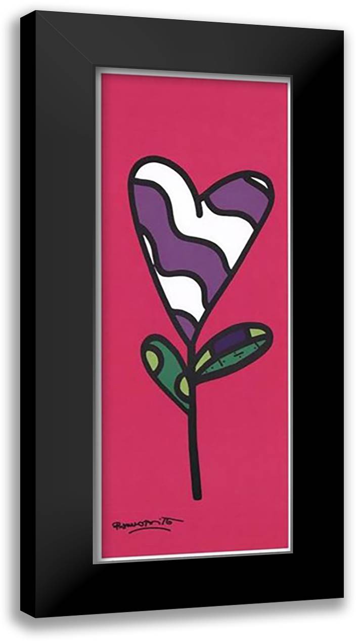 Heart Felt 10x20 Black Modern Wood Framed Art Print Poster by Britto, Romero