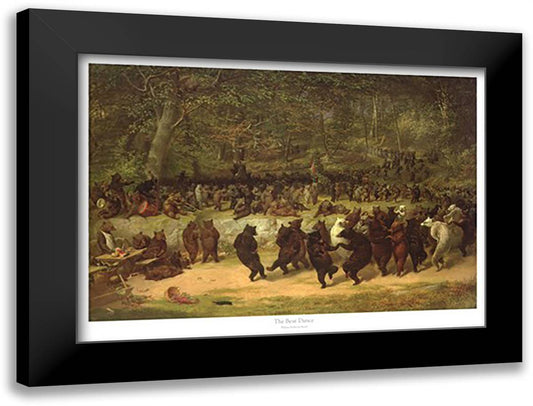 The Bear Dance, c.1870 40x28 Black Modern Wood Framed Art Print Poster by Beard, William