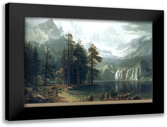 Sierra Nevada 40x28 Black Modern Wood Framed Art Print Poster by Bierstadt, Albert