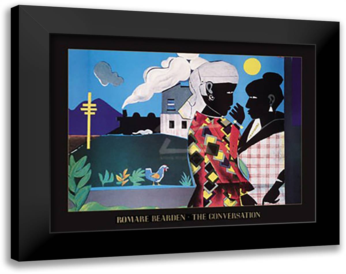 The Conversation 36x28 Black Modern Wood Framed Art Print Poster by Bearden, Romare