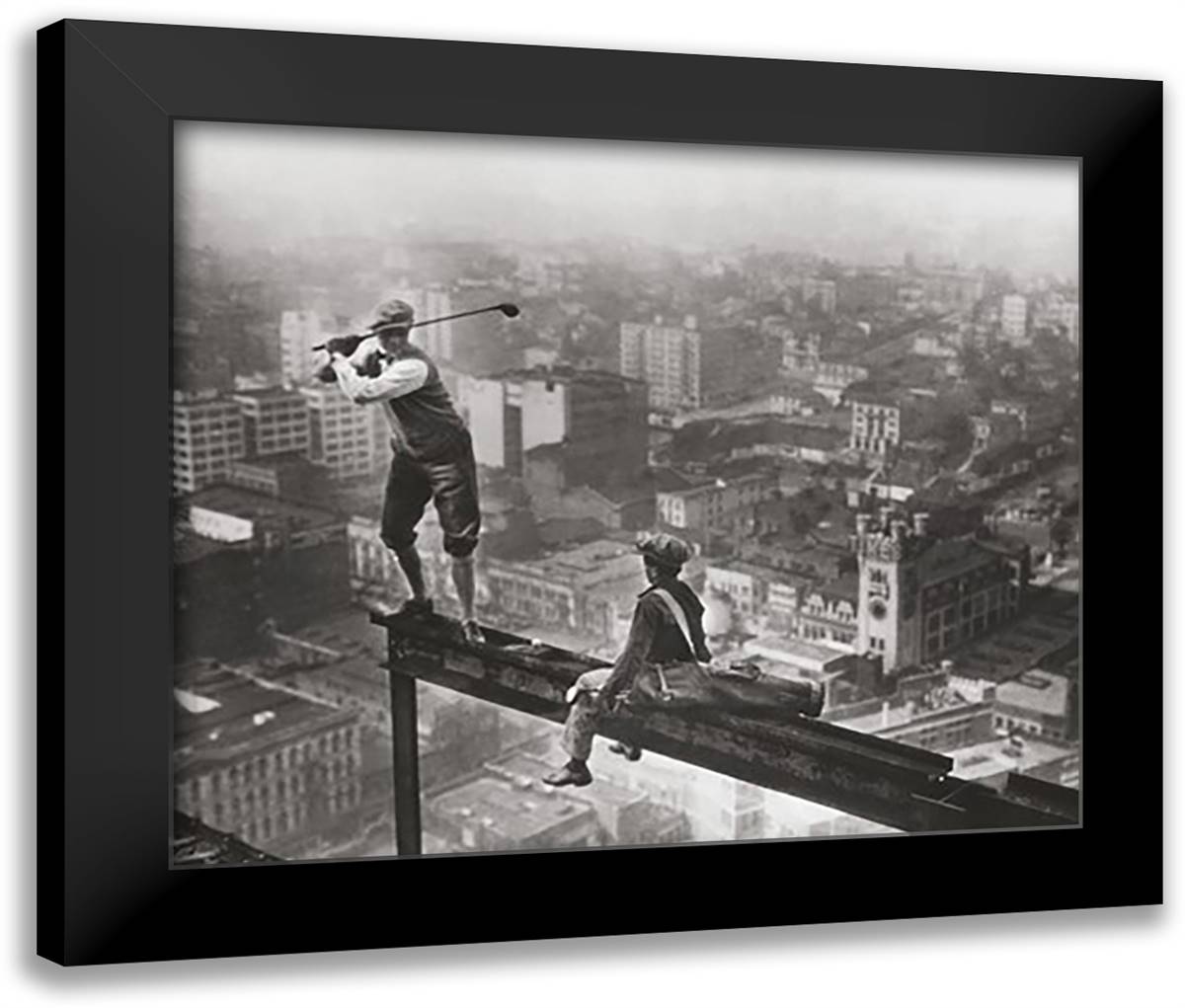 Tee Time 28x24 Black Modern Wood Framed Art Print Poster by Ebbets, Charles C.