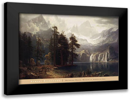 Sierra Nevada 40x28 Black Modern Wood Framed Art Print Poster by Bierstadt, Albert