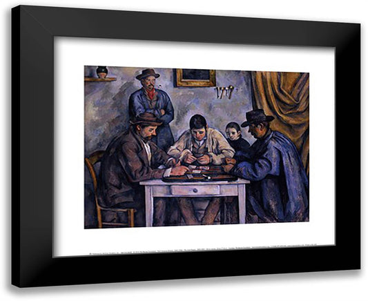 The Card Players, c.1890 18x15 Black Modern Wood Framed Art Print Poster by Cezanne, Paul