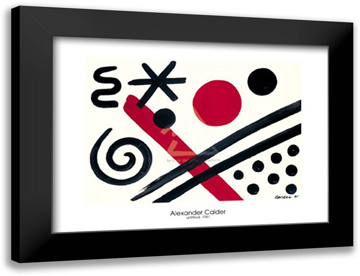 Untitled, 1961 40x28 Black Modern Wood Framed Art Print Poster by Calder, Alexander