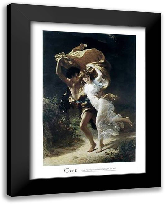 Auguste Cot - The Storm 24x32 Black Modern Wood Framed Art Print Poster by Cot, Pierre Auguste