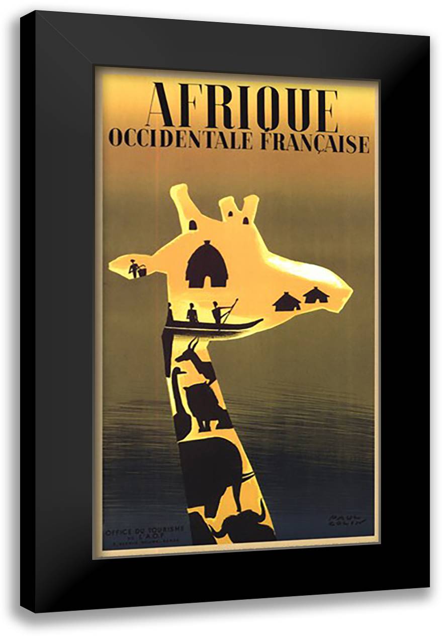 Afrique Occidentale Francaise, ca. 1948 14x22 Black Modern Wood Framed Art Print Poster by Colin, Paul