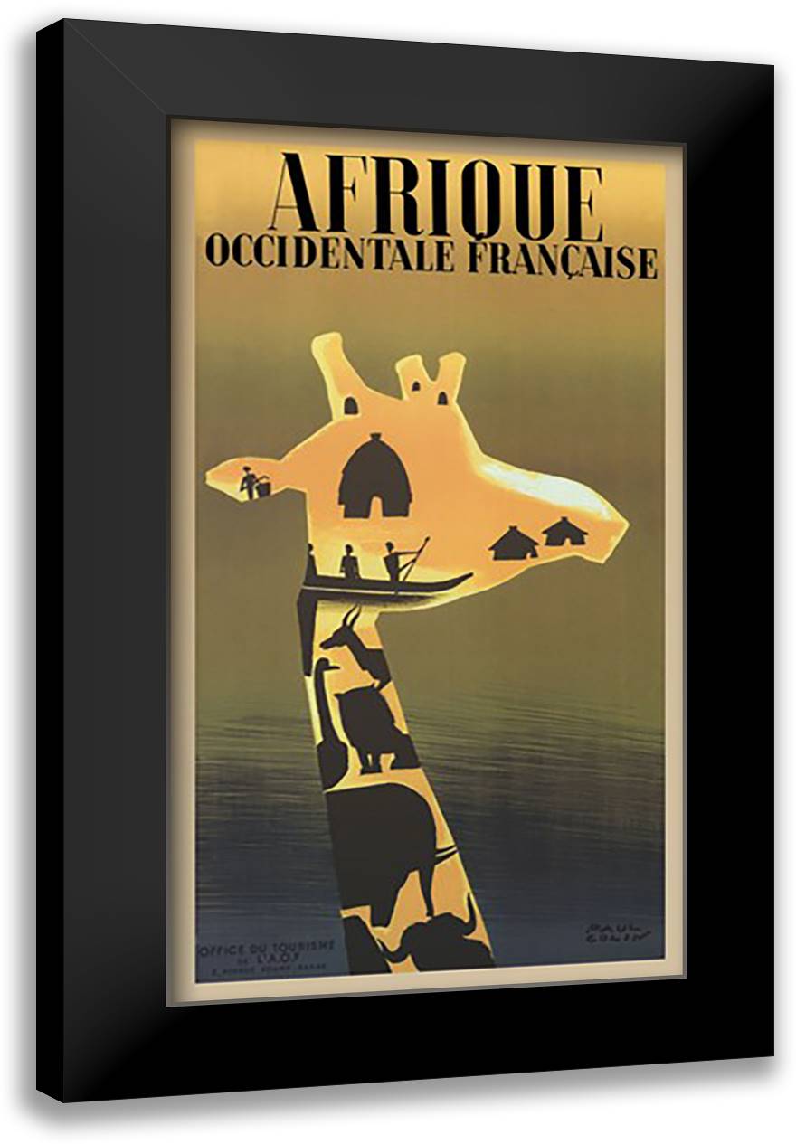 Afrique Occidentale Francaise, ca. 1948 24x40 Black Modern Wood Framed Art Print Poster by Colin, Paul
