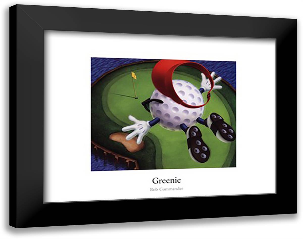 Greenie 20x16 Black Modern Wood Framed Art Print Poster by Commander, Bob