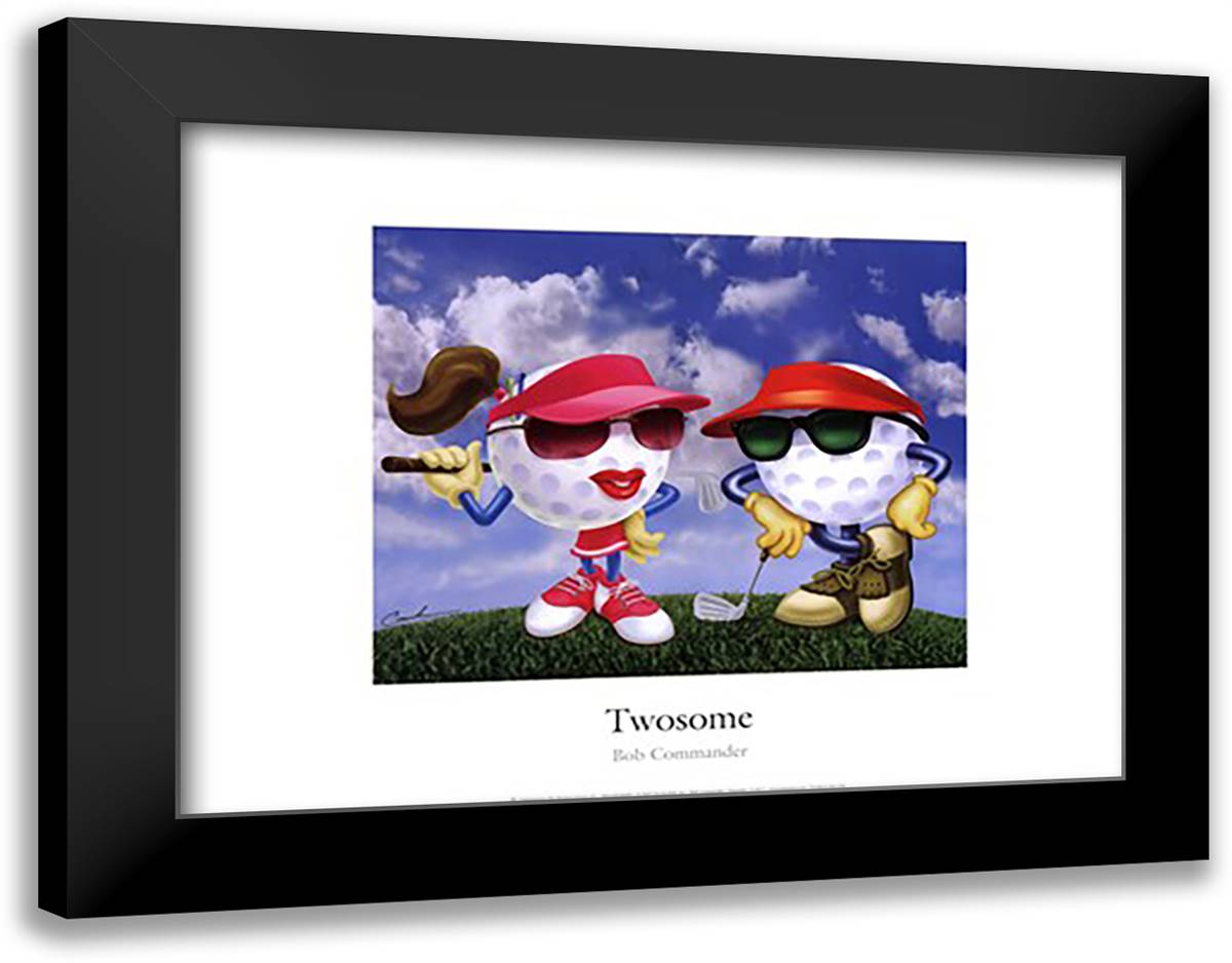 Twosome 20x16 Black Modern Wood Framed Art Print Poster by Commander, Bob
