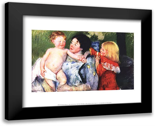 After the Bath 18x15 Black Modern Wood Framed Art Print Poster by Cassatt, Mary
