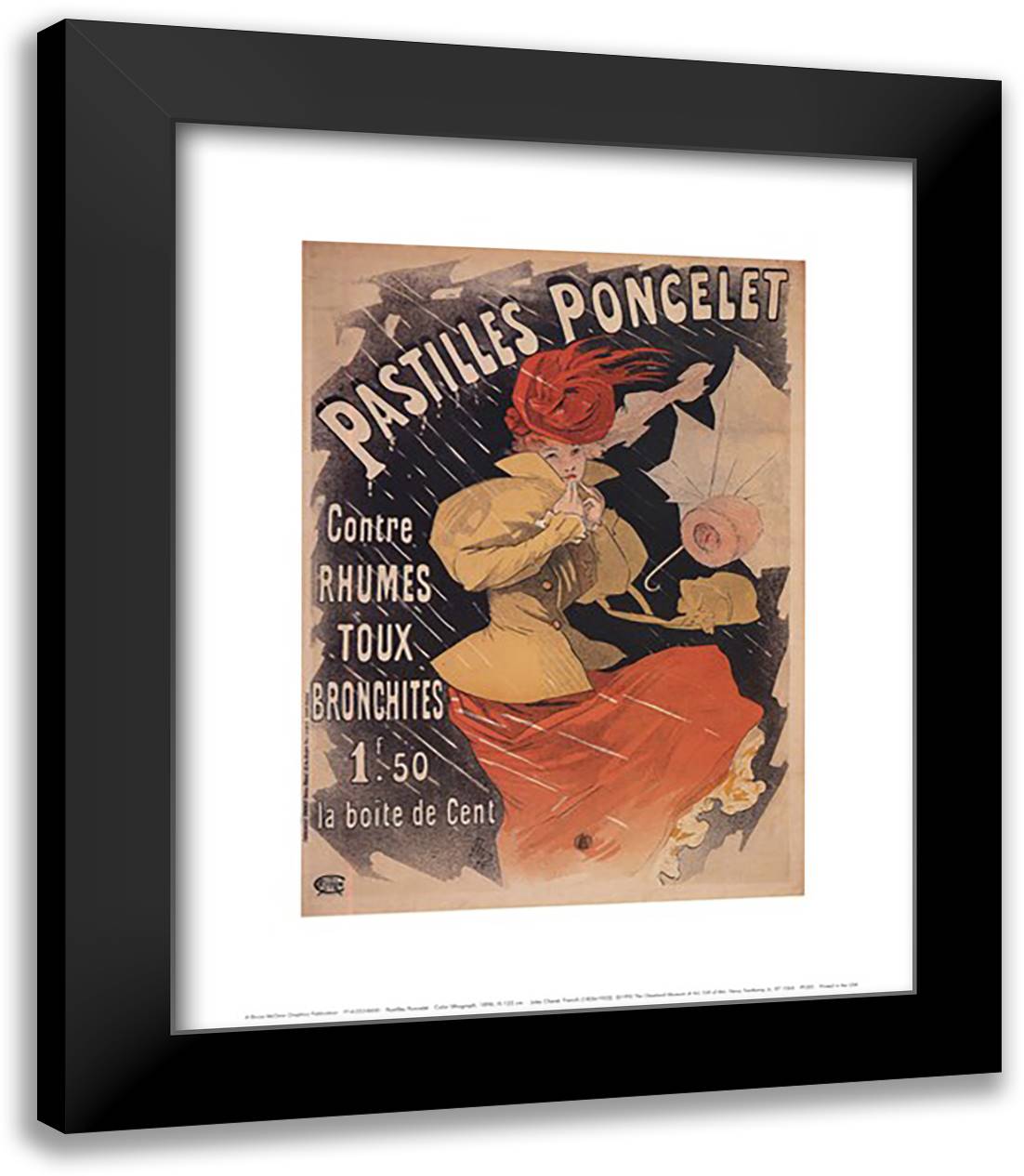 Pastilles Poncelet 15x18 Black Modern Wood Framed Art Print Poster by Cheret, Jules