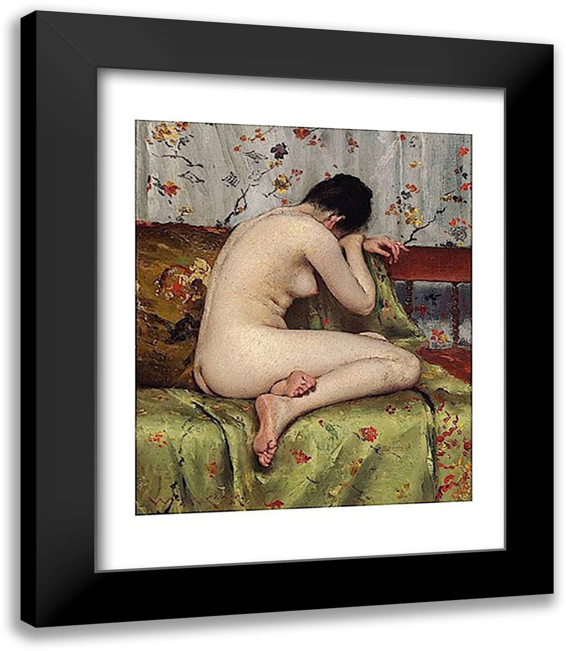 A Modern Magdalen, about 1888 15x18 Black Modern Wood Framed Art Print Poster by Chase, William Merritt