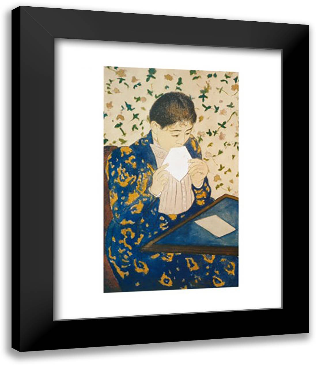 The Letter 15x18 Black Modern Wood Framed Art Print Poster by Cassatt, Mary