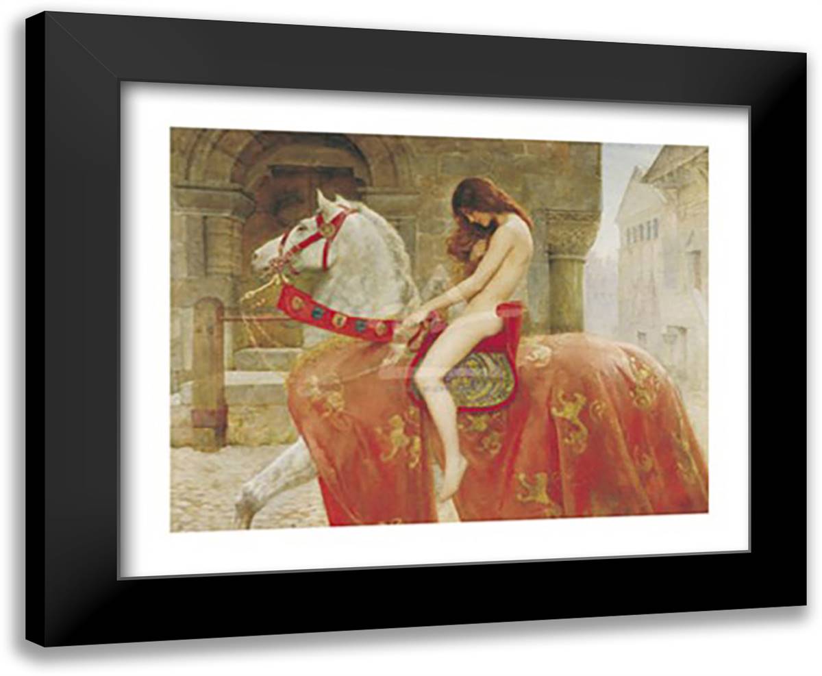 Lady Godiva 24x20 Black Modern Wood Framed Art Print Poster by Collier, John